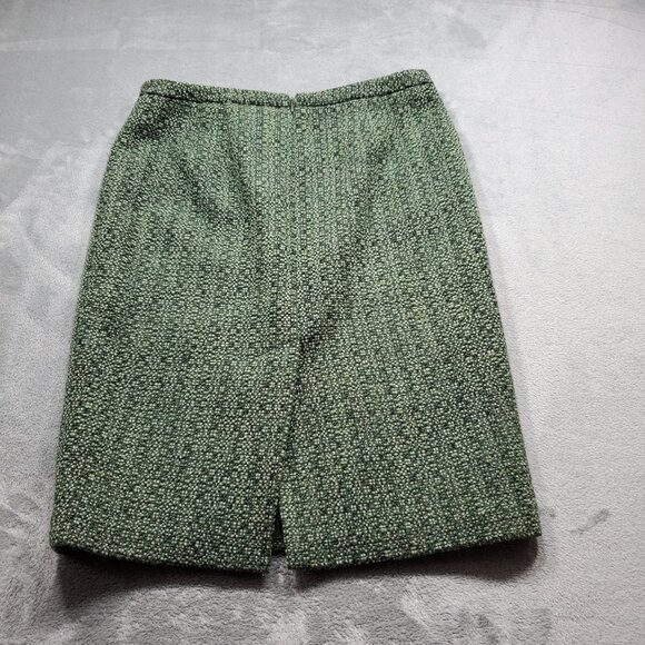 Ann Taylor Loft 51% Wool Short Lined Skirt Tweed Green White Black Wm Sz 10 - Picture 2 of 9